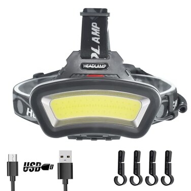 PZZOE Headlamp LED Headlight Rechargeable 22000 High Lumen USB Head Light Head Lamp COB Floodlight with Red Light for Adults Night Fishing Construction Maintenance 90 Adjustable