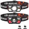 Staaricc Headlamp Rechargeable LED Headlamp with Red Light 2Pack Headlamps for Adults Head Lamps LED Rechargeable Headlight Motion Sensor Head Lights for Forehead Hardhat Running Hunting Camping