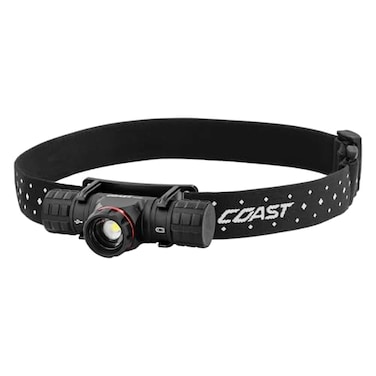 Coast XPH30R 1200 Lumen USBC Rechargeable Dual Power Headlamp with Twist Focus Beam and Magnetic Base 437 oz Black