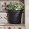 Bloem Saturn 10 Round Plastic Planter IndoorOutdoor Snapin Saucer Drainage Holes Black