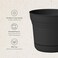 Bloem Saturn 10 Round Plastic Planter IndoorOutdoor Snapin Saucer Drainage Holes Black