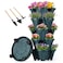 GameXcel Vertical Planter Tower 5 Tier Stackable Garden Planters with Wheels and Tools Plant Pots for Strawberry Herb Flower and Vegetable Indoor Outdoor Use Green