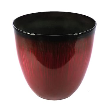 Gardener Select EPR12206 Large Egg Shaped Planter Modern Indoor Outdoor Decorative Flower PotBox 12 Inch Red Flower