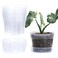 Phoenix Vine 6 Inch Clear Plastic Plant Pot with Drainage Holes Interlocking Detachable Tray Deep Saucer Durable BPAFree Plastic Transparent Design Raised Base for Airflow Set of 6 92XA4