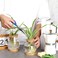 Beeveer 6 Pcs Plants Propagation Station Separated Desktop Plant Terrarium with Wood Lid and Stand 3 Sizes Glass Planter Propagated Jars Propagation Vases for Indoor Home Classic Style