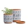 D'vine Dev Dvine Dev Set of 2 Terracotta Pots Diamond Pattern Planter Pot 4 Inch and 6 Inch Pot with Drainage Hole and Saucer TerracottaBlack 31958G2