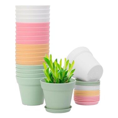 GARDIFE 20 Pack 4 inch Plant pots planters for Indoor Plants Flower pots Color