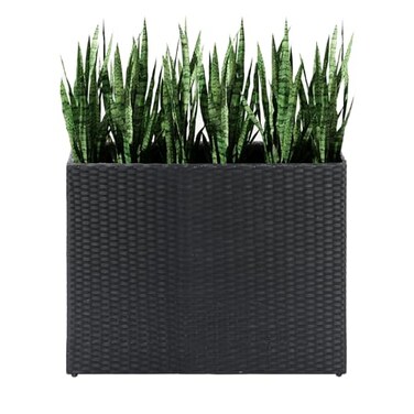 LEWIS&WAYNE LEWISWAYNE Tall Planters for Outdoor Wicker Large Rectangular Block Box