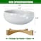 MUZHI White Ceramic Water Lotus Bowl Planter Pot with Bamboo Stand 78 Lotus Shape Hydroponic Water Lily Flower Pot Planter No Drainage Hole