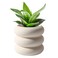 SANDYBAYTAS Ceramic Plant Pot Indoor 65 Inch Beige Unglazed Flower Pot with Drainage Hole Bubble Design Ceramic Planter for Home Office Decor