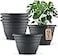 RooTrimmer 5 Pack 10 Inch Plant Pots for Indoor OutdoorPlastic Floor Planters with Drainage HolesLightweight Flower Pots for HomePatio GardenGrey