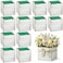 Dandat 12 Sets 4 Inch Wooden Cube Planter Boxes for Centerpiece Flower White Wood Rustic Square Vase with Removable Plastic Liner Floral Foam Block for Garden Wedding Home Arrangement Decor