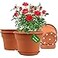 Pottiffe 16 inch PlasticFlowerPotforIndoorPlants 4 Pack Large Outdoor Planter Pot with Drainage Holes Saucers Resin Decorative Garden Pots Planters