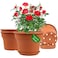 Pottiffe 16 inch PlasticFlowerPotforIndoorPlants 4 Pack Large Outdoor Planter Pot with Drainage Holes Saucers Resin Decorative Garden Pots Planters