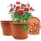 Pottiffe 16 inch PlasticFlowerPotforIndoorPlants 4 Pack Large Outdoor Planter Pot with Drainage Holes Saucers Resin Decorative Garden Pots Planters