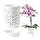pavtner Orchid Pots with Holes4 Inch Ceramic Orchid Pot for Repotting Flower Planter Pot Indoor Outdoor Breathable Slotted Orchids Planter White