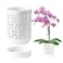 pavtner Orchid Pots with Holes4 Inch Ceramic Orchid Pot for Repotting Flower Planter Pot Indoor Outdoor Breathable Slotted Orchids Planter White