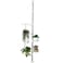 BAOYOUNI Indoor Plant Pole Stand Tension Rod Hanger Window Sill Flower Display Rack Holder Adjustable Corner Vertical Storage Organizer with 3 Trays 1 Arm for Counter Top Ivory