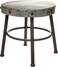 Red Co. Red Co 10 Tall RoundTop Antique Metal Milking Stool Display Plant Stand Holder Weathered Silver Tone