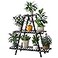 Furshus Bamboo Plant Stand IndoorOutdoor 3Tier Black Rectangular 8 Potted Flower Holder Ladder Plant Rack