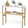 Wisuce Bamboo Shelf Indoor 2 Tier Window Tall Stand Table for Multiple Plants