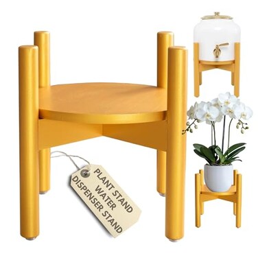 Meryotsa Bamboo Plant Stand Indoor Water Dispenser Stand MultiPurpose Bamboo Base Plant Stands Indoor for Home and Office Dcor