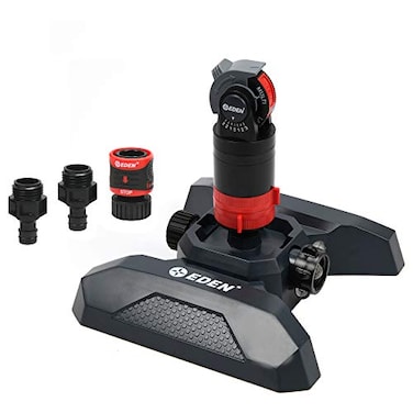 Eden 94124 Multi Pattern Turbo Gear Drive Sprinkler Plus OneDirection Misting System with Quick Connect Set 5360 Degree Coverage