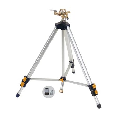 Melnor 65162AMZ Metal Pulsating Sprinkler with QuickConnect Set Amazon Bundle XT Tripod
