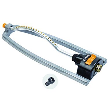 Melnor 65079AMZ Metal Oscillating Sprinkler with QuickConnectProduct Adapter Watering Set 3600 sq ft Coverage