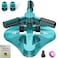 WOVUU Lawn Sprinklerfor YardUpgrade Garden Sprinkler Automatic 360 Degree Rotating Irrigation Grass Water Sprinkler System Built in 36 Units Angle Spray Nozzles1PackBlue