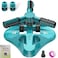 WOVUU Lawn Sprinklerfor YardUpgrade Garden Sprinkler Automatic 360 Degree Rotating Irrigation Grass Water Sprinkler System Built in 36 Units Angle Spray Nozzles1PackBlue