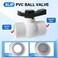 Boltigen 2Pack 112 inch Slip PVC Ball Valves 15 SCH40 PVC Water Shut Off Valve with Double Socket Full Flow Port T Handle Plastic Control Valve for Pool Irrigation Sewage Water Pipe