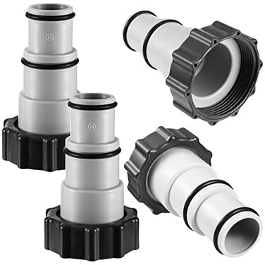 Tooetoy 4 Pack Hose Adapter A with Collar Replacement Part for Intex Above Ground Pools Ideal for Threaded Connection PumpConverts 15 125 Hoses