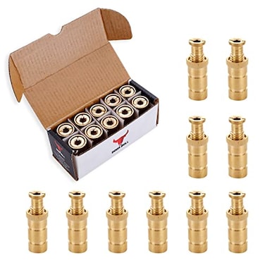 The Door Bull Brass Pool Cover Anchors for Concrete Pavers Deck Universal Size Fits 34 Hole Ideal for Inground Pool Safety Covers Durable Easy to Install 10 Pack