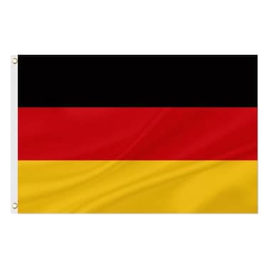 ASUNO Germany Flag 3 5 Feet Polyester German National Banner with 2 Brass Grommets Double Side Vivid Color Fade Resistant for Outside Garden Lawn Patio