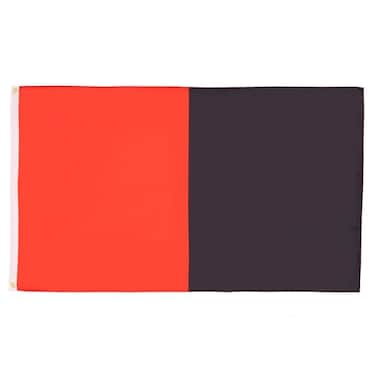 AZ FLAG Half Red And Black Flag 2x3 Ft 100D Polyester Two Colors Banner with Two Metal Grommets Fade Resistant Vivid Colors 2 x 3 Feet 90x60 Cm