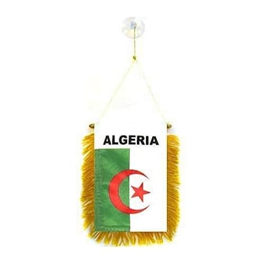 AZ FLAG Algeria mini Banner 6 x 4 Algerian PENNANT 15 x 10 cm mini Banners 4x6 inch suction cup hanger