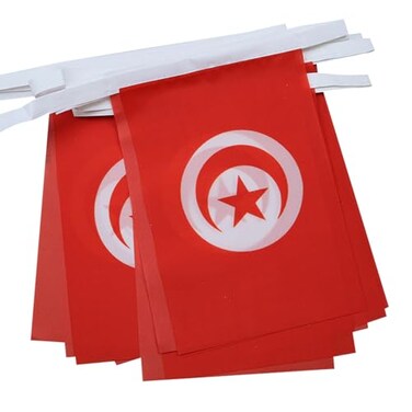 AZ FLAG Tunisia 4 meters BUNTING Flag 20 flags 6 x 4 Tunisian STRING flags 10 x 15 cm