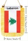 CANTENDO 2 Pack Lebanon Window Hanging FlagMini Lebanese Car Flag with Pole Tassel Suction Cup Rearview Mirror Decoration3x5 Inch