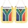 CANTENDO 2 Pack South Africa Window Hanging FlagMini South African people Car Flag with Pole Tassel Suction Cup Rearview Mirror Decoration3x5 Inch