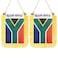 CANTENDO 2 Pack South Africa Window Hanging FlagMini South African people Car Flag with Pole Tassel Suction Cup Rearview Mirror Decoration3x5 Inch