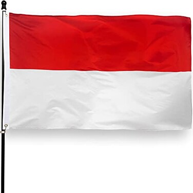 DANF FLAG DANF Indonesia Flag 3x5 Ft Thick Polyester Fade Resistant Brass Grommets Canvas HeaderDouble Sided Indonesian National Flags 3x5 Feet