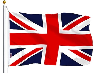 G128 UK United Kingdom Flag 3x5 Ft LiteWeave Series Printed 100D Polyester Country Flag Vibrant Colors Brass Grommets