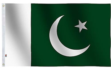 rhungift Pakistan Flag Large 3x5 Ft ModerateOutdoor Both Sides 100D PolyesterCanvas Header and Double Stitched Brass Grommets for Easy Display 3 x 5 Pakistan Flags