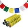 HIMALAYAN BAZAAR Tibetan Prayer Flags 12cm x 12cm Outdoor Decoration Hand Printed Flags Printed in Nepal Wind Horse Flag Affirmation 5 Rolls