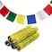 HIMALAYAN BAZAAR Tibetan Prayer Flags 12cm x 12cm Outdoor Decoration Hand Printed Flags Printed in Nepal Wind Horse Flag Affirmation 5 Rolls
