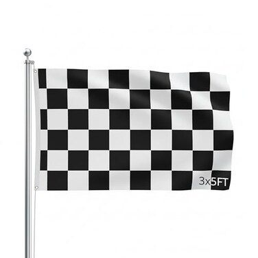 Shoe String SSK Checkered Racing Outdoor Flag Large 3 x 5 WeatherResistant Polyester
