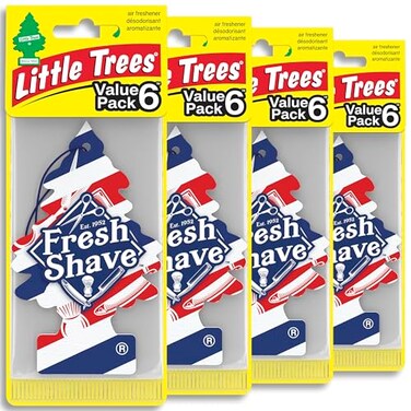LITTLE TREES Car Air Freshener Hanging Tree Provides Long Lasting Scent for Auto and Home 24 Air Fresheners Fresh Shave