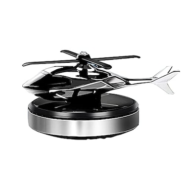NICEADA Car Air Freshener Helicopter Solar Energy Rotating Aromatherapy Aviation Al Alloy Diffuser Interior Decoration Accessories Diffuser for Car and Home Silver