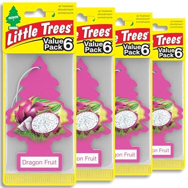 LITTLE TREES Car Air Freshener Hanging Tree Provides Long Lasting Scent for Auto and Home 24 Air Fresheners Dragon Fruit